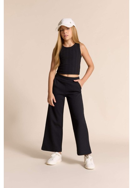 Kız Çocuk Wide Leg Waffle Geniş Paça Pantolon E8293A825AU