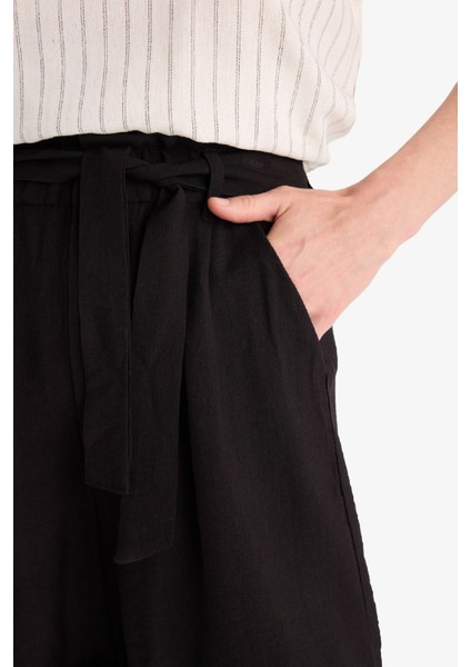 Yüksek Bel Krinkıl Kumaş Şort E7831AX25SM