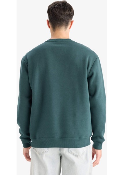 Regular Fit Bisiklet Yaka Basic Düz Kalın Sweatshirt T3777AZ25AU