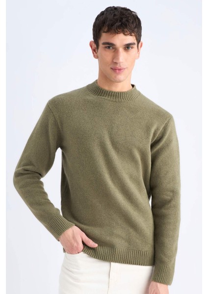 Relax Fit Bisiklet Yaka Triko Kazak E8390AX24CW