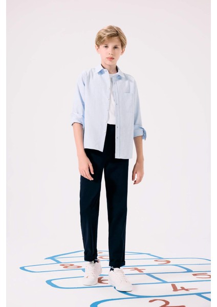 Erkek Çocuk Düz Paça Gabardin Okul Pantolonu U3254A625AU