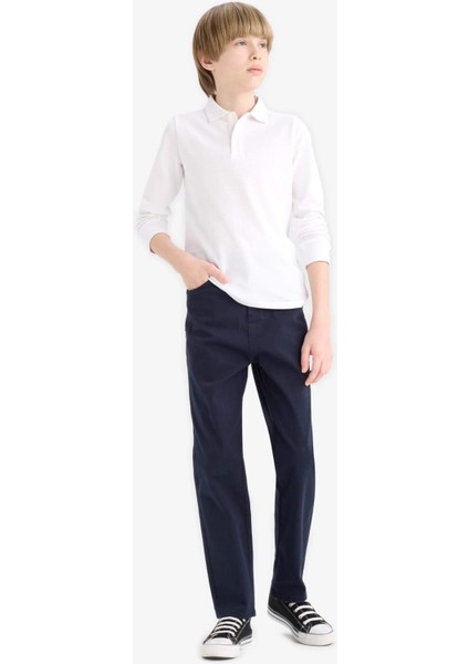 Erkek Çocuk Düz Paça Gabardin Okul Pantolonu U3254A625AU