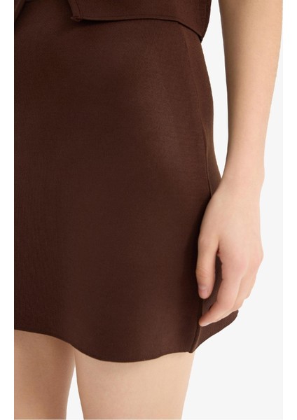 Basic Düz Yumuşak Dokulu Mini Etek E8417AX25SP