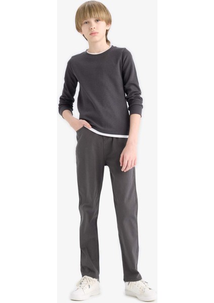 Erkek Çocuk Düz Paça Gabardin Okul Pantolonu U3254A625AU