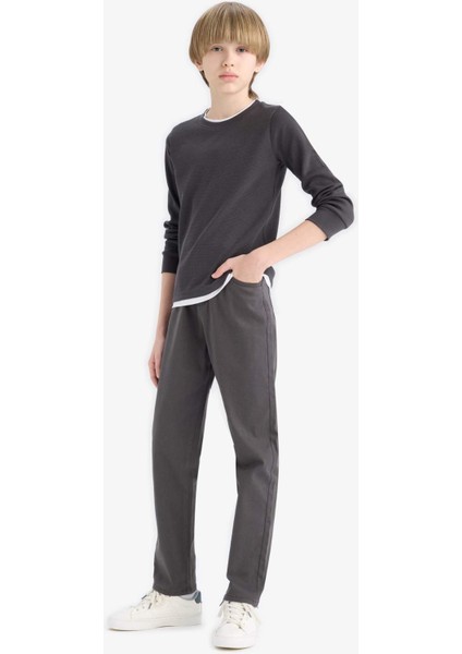 Erkek Çocuk Düz Paça Gabardin Okul Pantolonu U3254A625AU