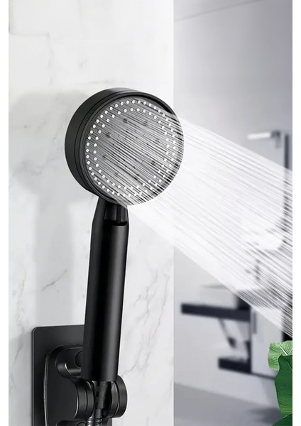 Yüksek Basınçlı 5 Fonksiyonlu Ayarlanabilir Siyah Duş Başlığı