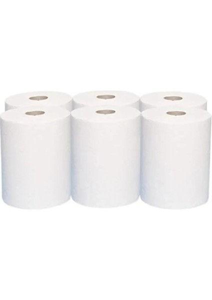 Hareketli Kağıt Havlu Peçete 21 cm 6 Rulo 2,5kg Fotoselli Havlu 6 Rulo - 2 Katlı