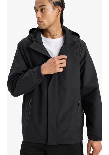 Fit Su İtici Regular Fit Polar Kapüşonlu Fermuarlı Yağmurluk C6047AX25AU