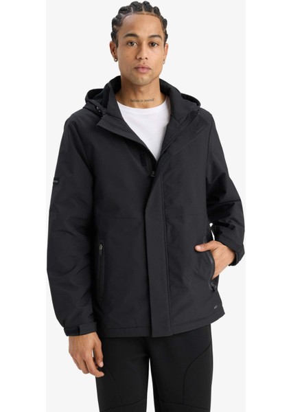 Fit Su İtici Regular Fit Polar Kapüşonlu Fermuarlı Yağmurluk C6047AX25AU