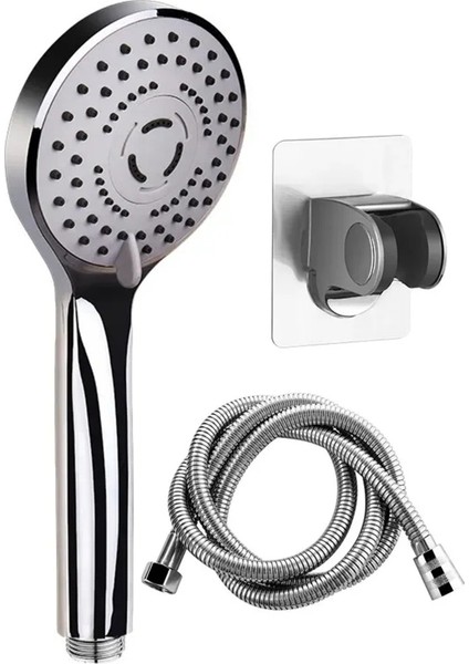5 Fonksiyonlu Banyo Duş Başlığı ve 1,5m Örgülü Hortumlu Set