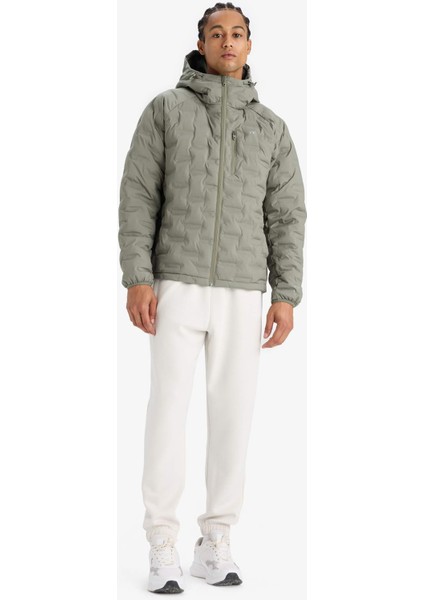 Fit Su İtici Regular Fit Kapüşonlu Fermuarlı Kapitoneli Şişme Mevsimlik Mont C6052AX25AU