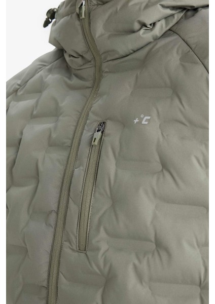 Fit Su İtici Regular Fit Kapüşonlu Fermuarlı Kapitoneli Şişme Mevsimlik Mont C6052AX25AU