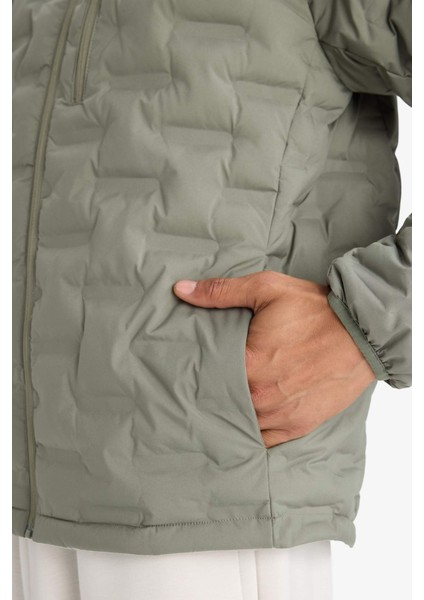 Fit Su İtici Regular Fit Kapüşonlu Fermuarlı Kapitoneli Şişme Mevsimlik Mont C6052AX25AU