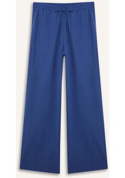 Straight Fit Cep Detaylı Düz Paça Keten Karışımlı Pantolon E7334AX25SM