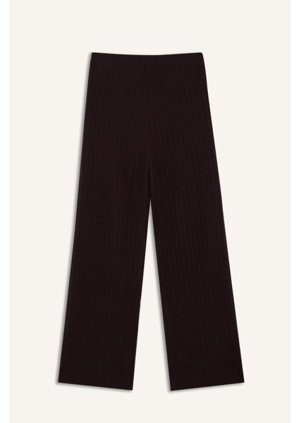 Wide Leg Geniş Paça Eşofman Altı Normal Bel Fitilli Kaşkorse Kumaş Basic Düz B2405AX25SP