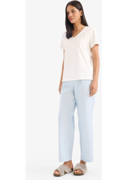 Uzun Boy Poplin Pijama Altı-Fall in Love E7653AX25SP