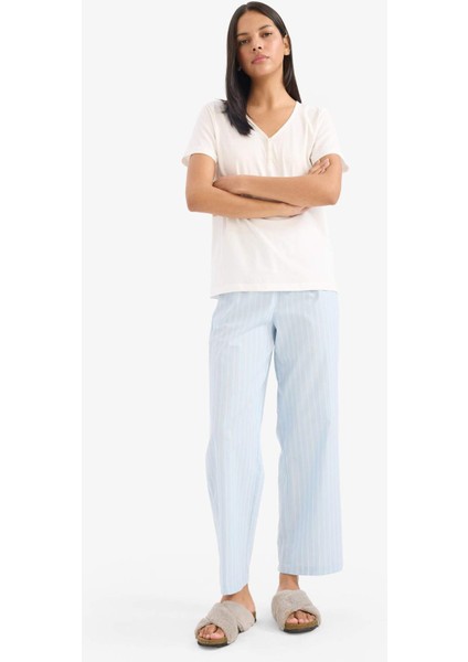 Uzun Boy Poplin Pijama Altı-Fall in Love E7653AX25SP