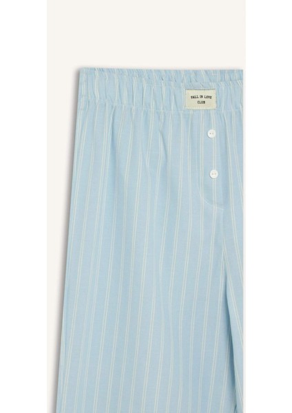 Uzun Boy Poplin Pijama Altı-Fall in Love E7653AX25SP