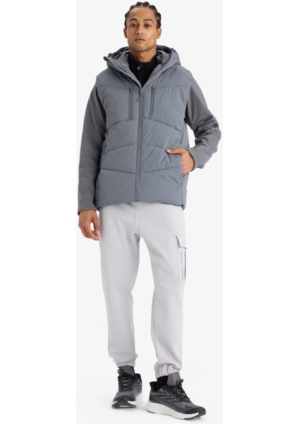 Fit Su İtici Regular Fit Kapüşonlu Rüzgar Geçirmez Fermuarlı Mont C6053AX25WN