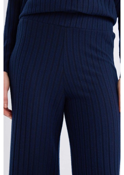 Wide Leg Geniş Paça Eşofman Altı Normal Bel Fitilli Kaşkorse Kumaş Basic Düz B2405AX25SP