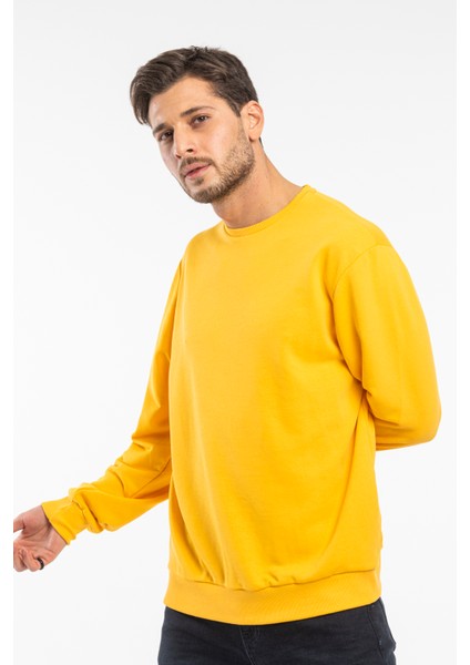 Erkek Bisiklet Yaka Rahat Kalıp 3 Iplik Içi Polarlı Kalın Sweatshirt SPR24SW36