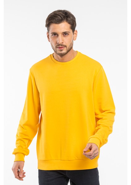 Erkek Bisiklet Yaka Rahat Kalıp 3 Iplik Içi Polarlı Kalın Sweatshirt SPR24SW36 fiyatları