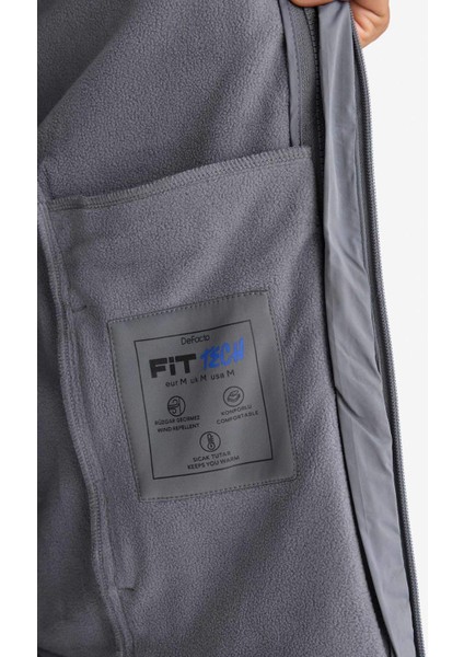 Fit Su İtici Regular Fit Kapüşonlu Rüzgar Geçirmez Fermuarlı Mont C6053AX25WN