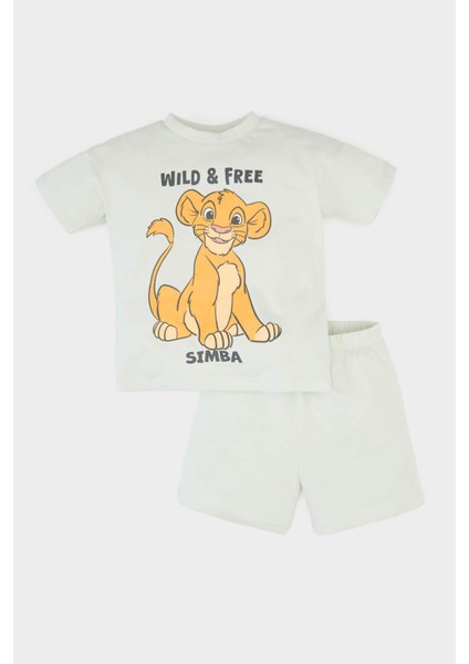 Erkek Bebek Disney Lion King 2'li Takım Kısa Kollu Tişört Beli Lastikli Şort