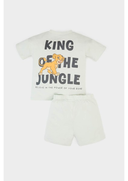 Erkek Bebek Disney Lion King 2'li Takım Kısa Kollu Tişört Beli Lastikli Şort