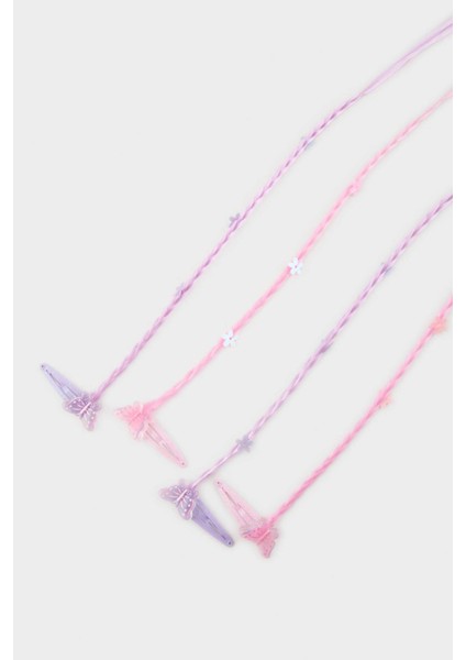 Kız Çocuk 4'lü Kelebekli Renkli Saçlı Çıtçıtlı Toka Seti E8110A8NS