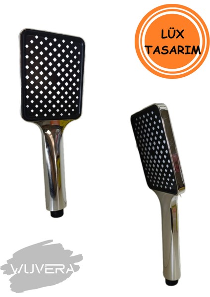 Şık Gri Kare Banyo Duş Başlığı Fiskiyesi