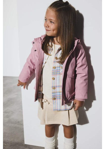 Kız Bebek Kapüşonlu Çıtçıtlı Cepli Mont C3500A525AU