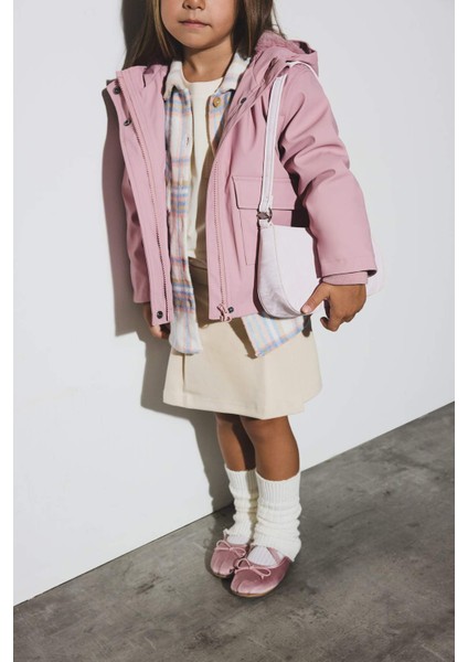 Kız Bebek Kapüşonlu Çıtçıtlı Cepli Mont C3500A525AU