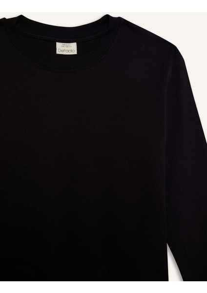 Erkek Çocuk Bisiklet Yaka Basic Düz Uzun Kollu Tişört D8552A825SP