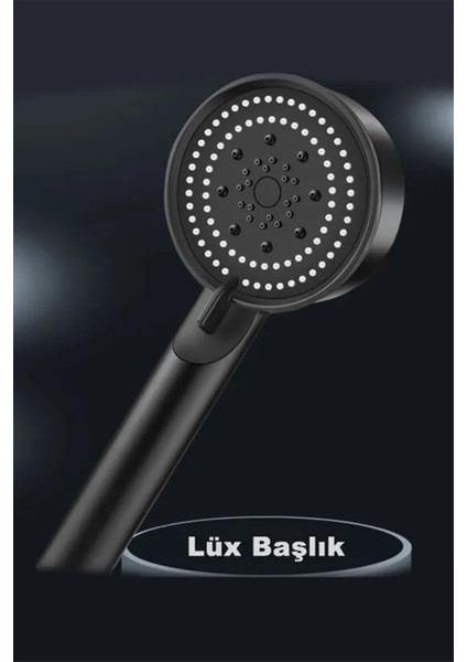 Şık Siyah Çok Fonksiyonlu Banyo Duş Seti, 1,5 M Hortum ve Yapışkanlı Mafsal fırsatları