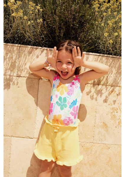 Kız Bebek Beli Lastikli Waffle Şort A8043A525SM