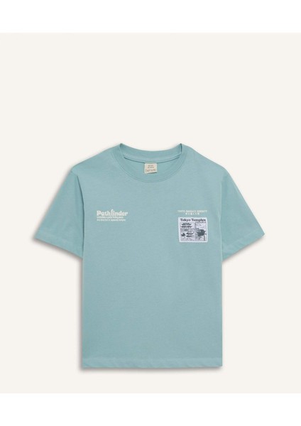 Erkek Çocuk Bisiklet Yaka Baskılı Kısa Kollu Tişört E5079A825SM