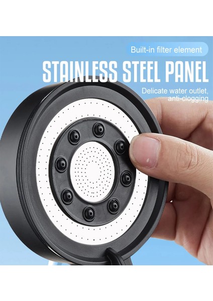 Siyah Çelik Panelli 5 Fonksiyonlu Estetik Banyo Duş Başlığı fırsatları