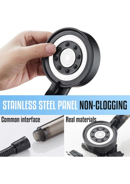 Siyah Çelik Panelli 5 Fonksiyonlu Estetik Banyo Duş Başlığı indirimleri