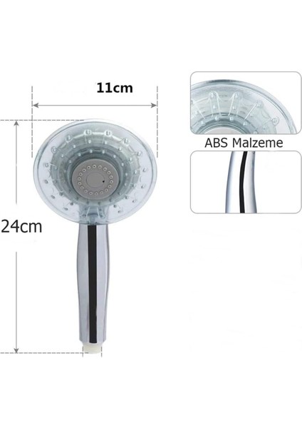 Elif Led'li Mavi Duş Başlığı, 1 Fonksiyon, Şık ve Kullanışlı Tasarım fiyatları