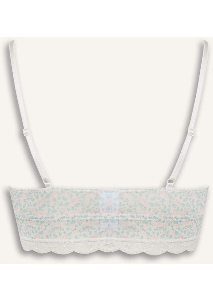 Çiçek Desenli Çıkarılabilir Pedli Dantel Detaylı Bra E7032AX25SP