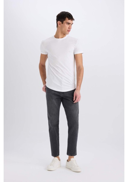 90's Slim Fit Dar Kalıp Yüksek Bel Dar Paça Jean Pantolon E8499AX24WN