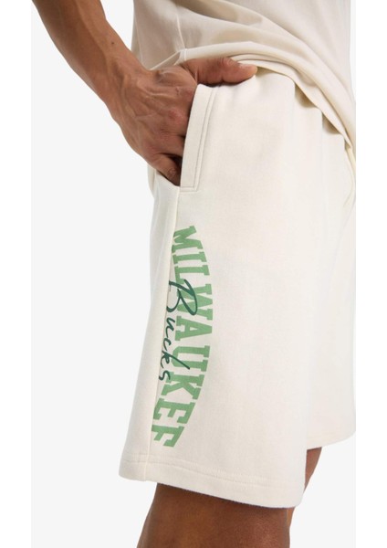 Fit NBA Milwaukee Bucks Standart Fit Kısa Paça Şort