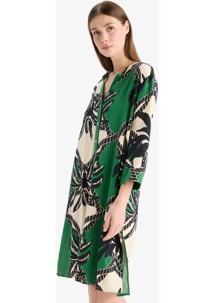 Regular Fit Desenli Plaj Elbisesi-Fall in Love D0452AX25SM