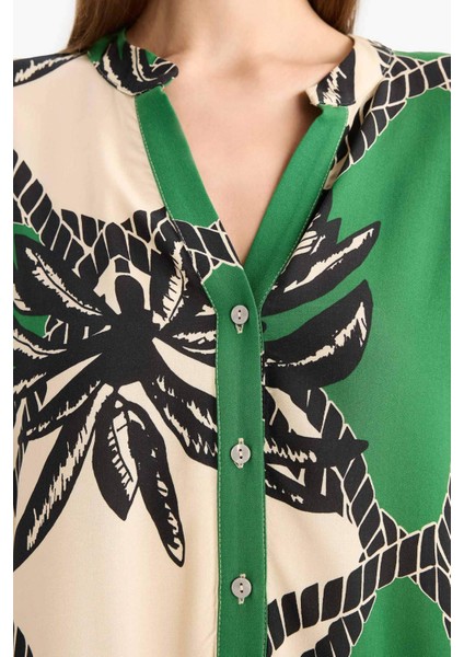 Regular Fit Desenli Plaj Elbisesi-Fall in Love D0452AX25SM