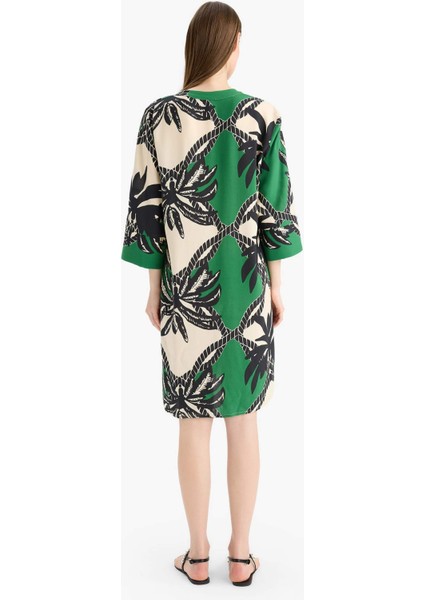 Regular Fit Desenli Plaj Elbisesi-Fall in Love D0452AX25SM