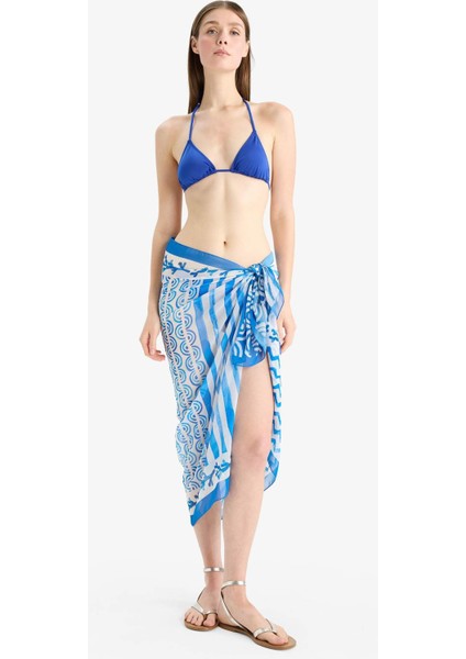 Desenli Şifon Pareo-Fall in Love D0966AX25HS