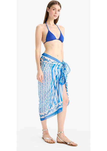 Desenli Şifon Pareo-Fall in Love D0966AX25HS