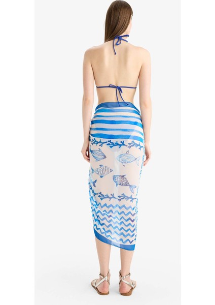 Desenli Şifon Pareo-Fall in Love D0966AX25HS