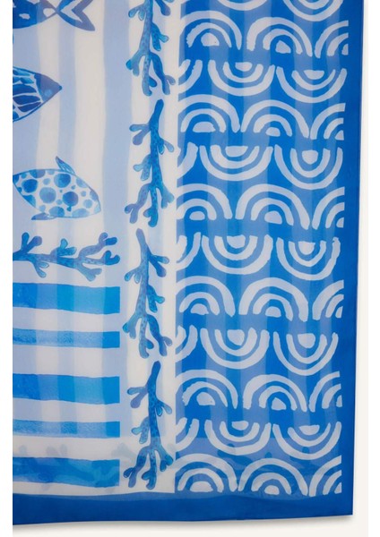 Desenli Şifon Pareo-Fall in Love D0966AX25HS